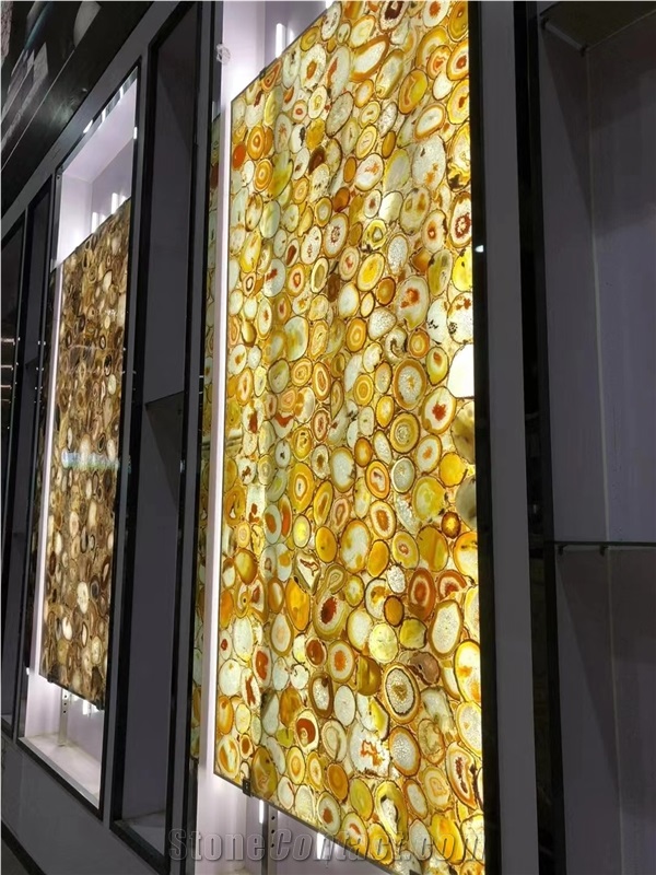 Yellow Agate Natural Semiprecious Stone Slabs