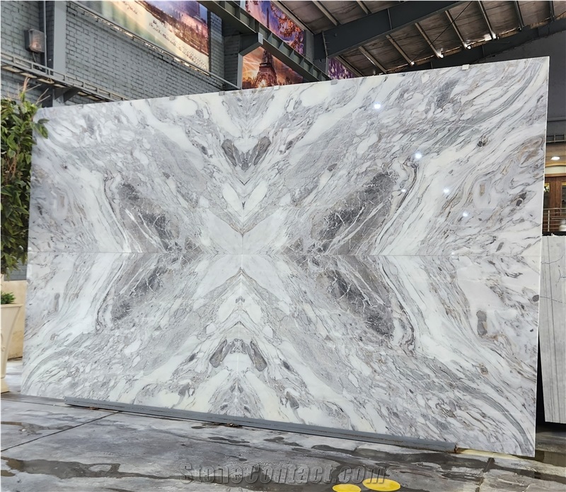 Tornado Crystalline White Marble Slabs