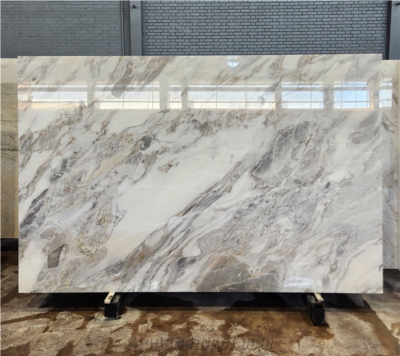 Tornado Crystalline White Marble Slabs