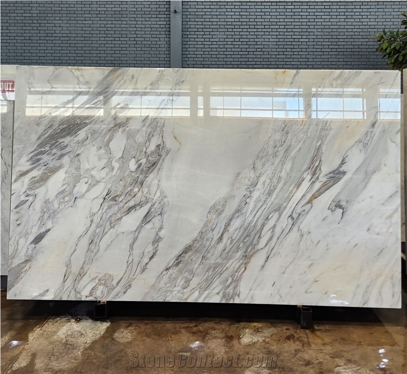 Tornado Crystalline White Marble Slabs