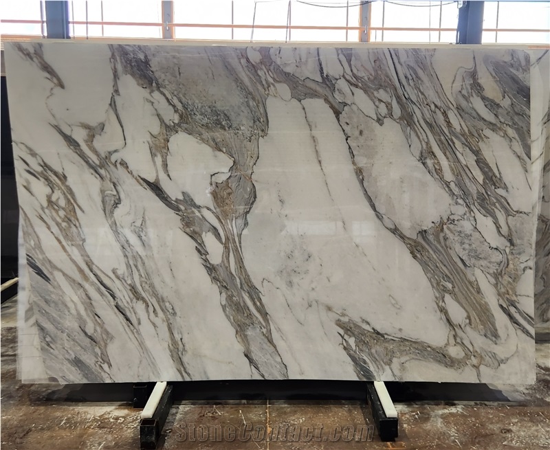 Tornado Crystalline White Marble Slabs