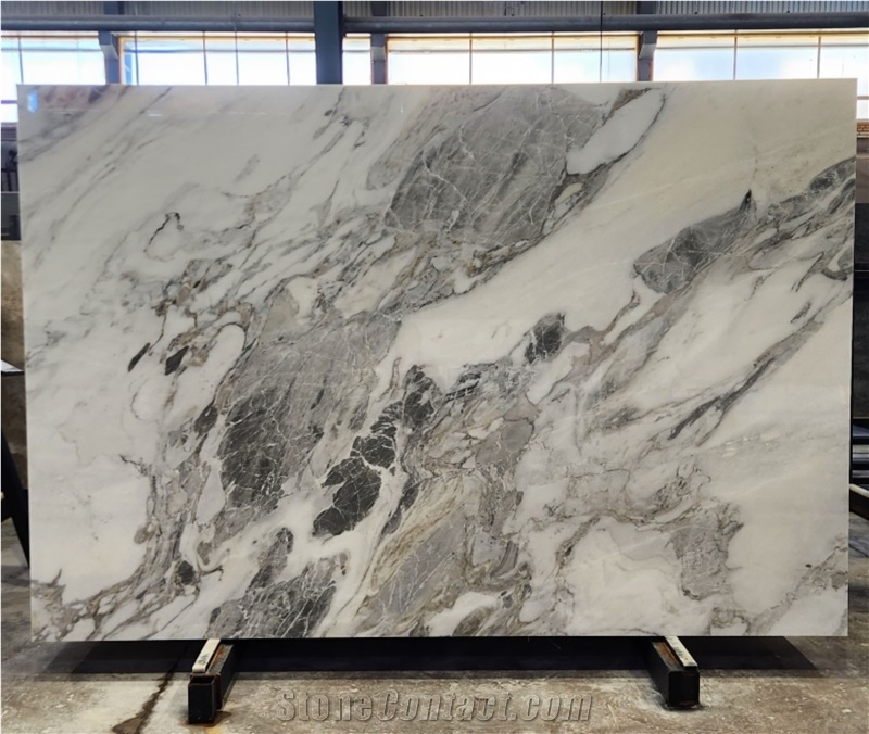 Tornado Crystalline White Marble Slabs