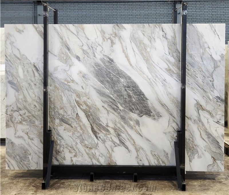 Tornado Crystalline White Marble Slabs