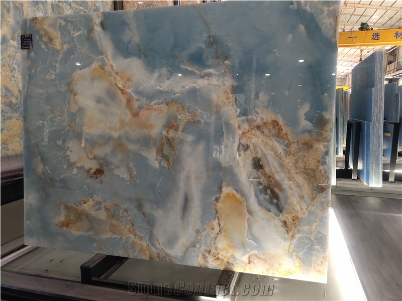 Luxury Blue Onyx Slabs For Wall Tile And Bathroom Tile