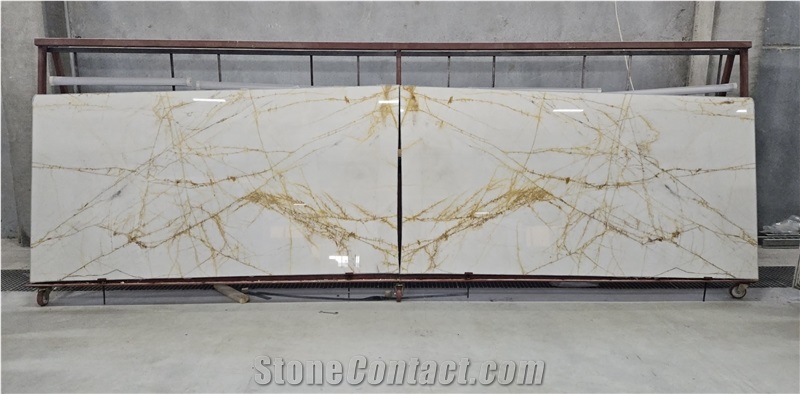 Golden White Marble Slabs