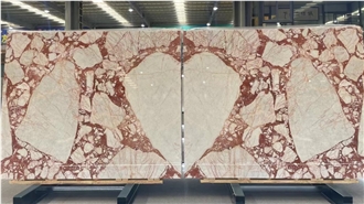 Bookmatched Crystal Rose Marble Slabs