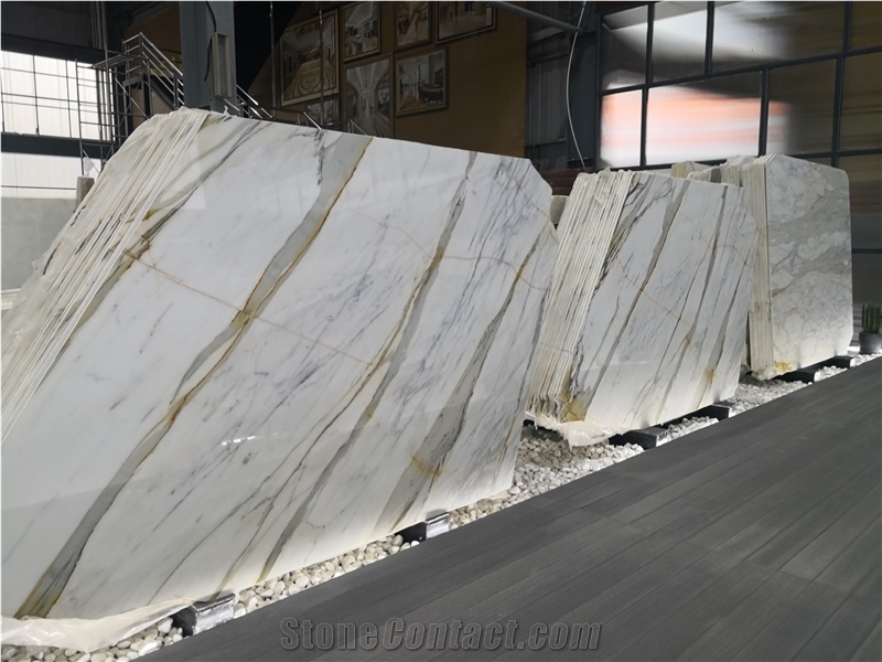 Polished Calacatta Gold Marble Slabs