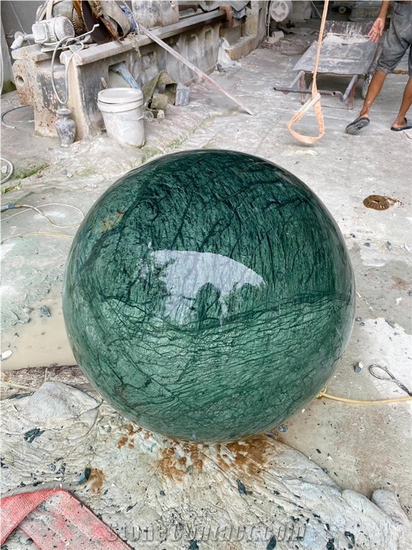 Imperial Green Marble Balls For Rolling Sphere Fountains