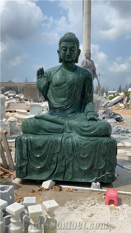 India Green Marble Budha Statue