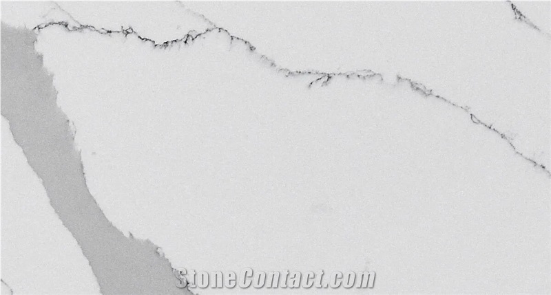 AQ6017 Calacatta Blanco Glacier White Quartz Slabs