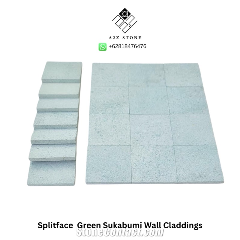 Green Sukabumi Quartzite Pool Tiles   Pool Parapets