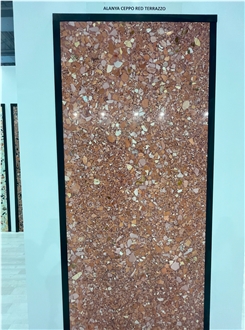 Alanya Ceppo Red Terrazzo Slabs And Tiles