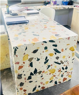 Alanya Ceppo Spring Multicolor Terrazzo Office Table