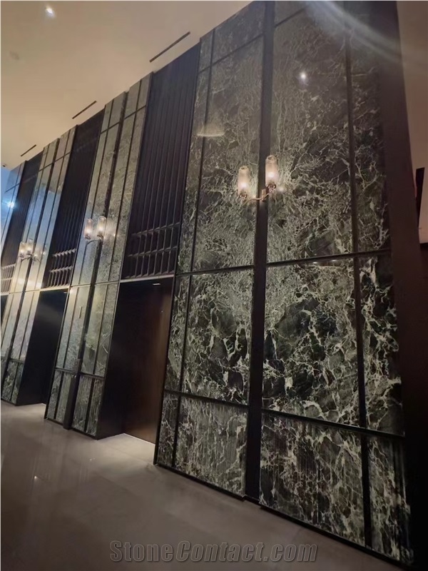 Italian Prada Green Marble Slabs For Interier Use