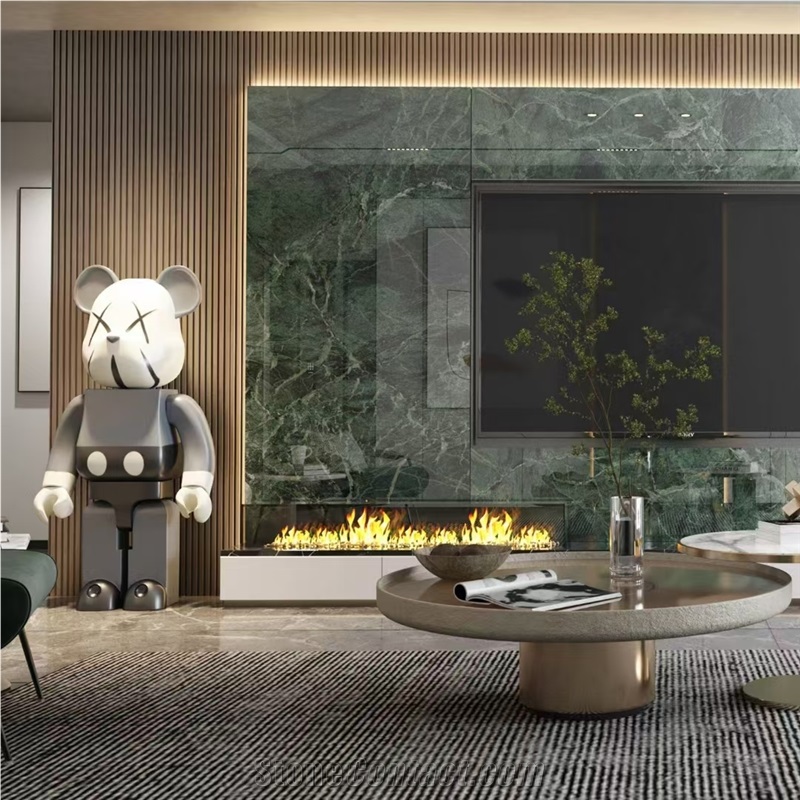 Italian Prada Green Marble Slabs For Interier Use