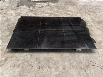 Black Galaxy Granite Polished Flooring Tiles