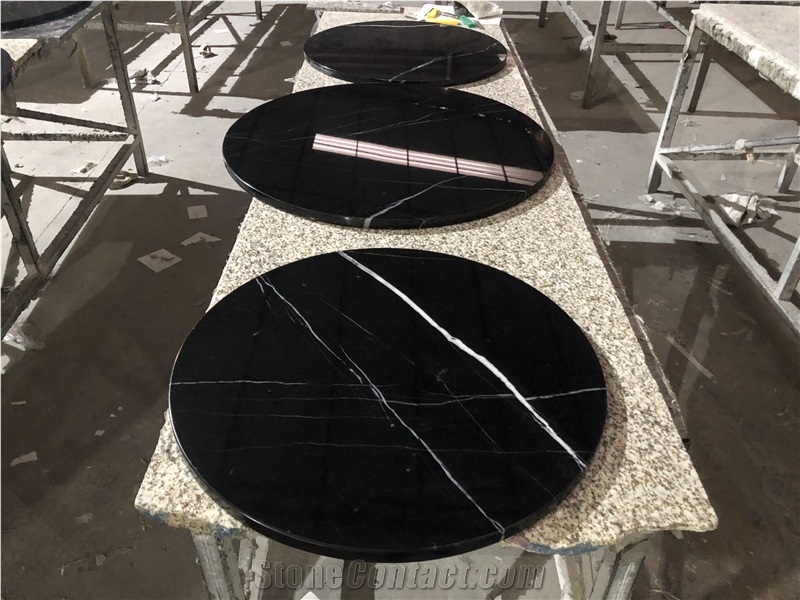 Black Marble Restaurant Table Tops