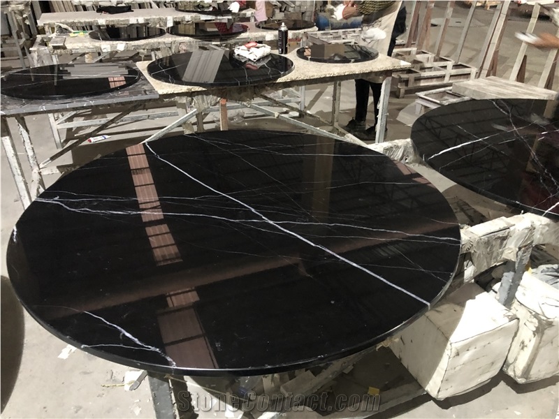 Black Marble Restaurant Table Tops