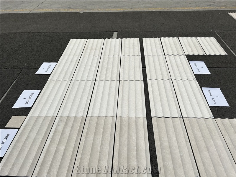 Botticino Marble Concave CNC Wall Panels