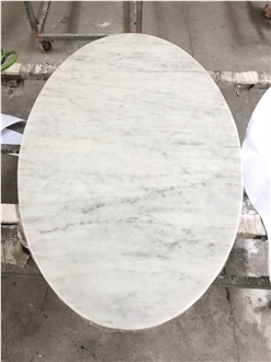 Carrara White Marble Round Table Top