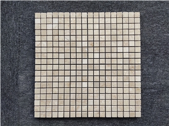 Crema Marfil Marble Pixel Mosaic Tiles
