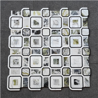 Ice Jade Marble Octagon Mosaic Tiles