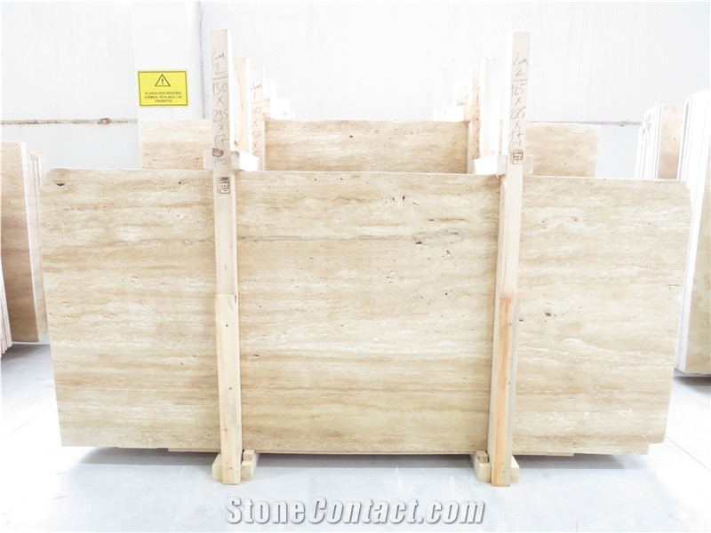 Denizli Light  Beige Vein Cut Travertine Slabs