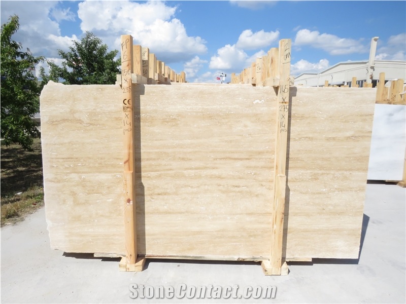 Denizli Light  Beige Vein Cut Travertine Slabs