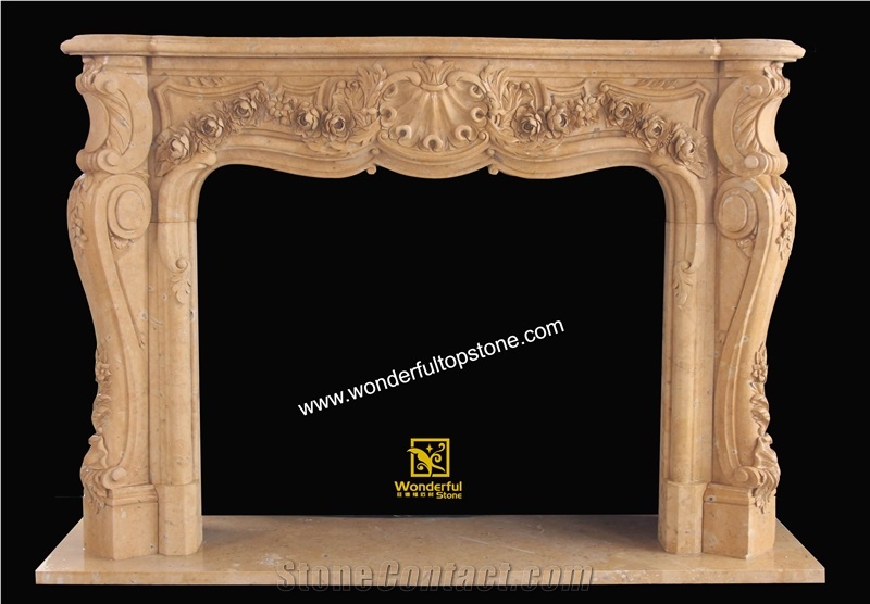 Antique Beige Marble Fireplaces