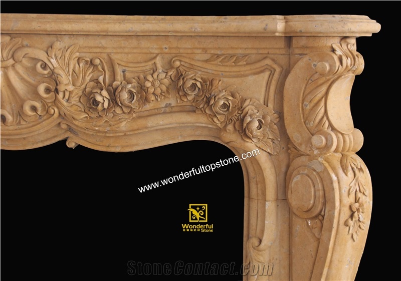 Antique Beige Marble Fireplaces