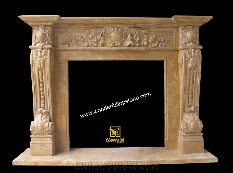 Antique Beige Marble Fireplaces