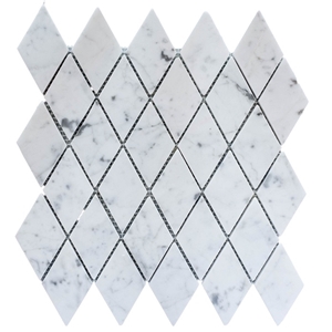 Carrara Marble Diamond Mosaic Honed 50X90mm 280×285