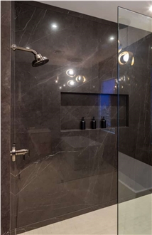 Pietra Grey Marble Bathroom Wall Tiles