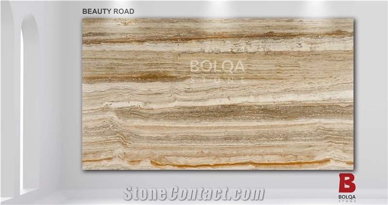 Iran Beige Travertine Slabs - BEUTY ROAD