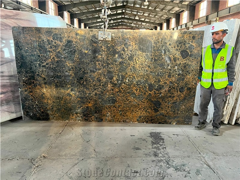 Iran Black & Gold Marble Slabs - GOLDEN IMPERIAL