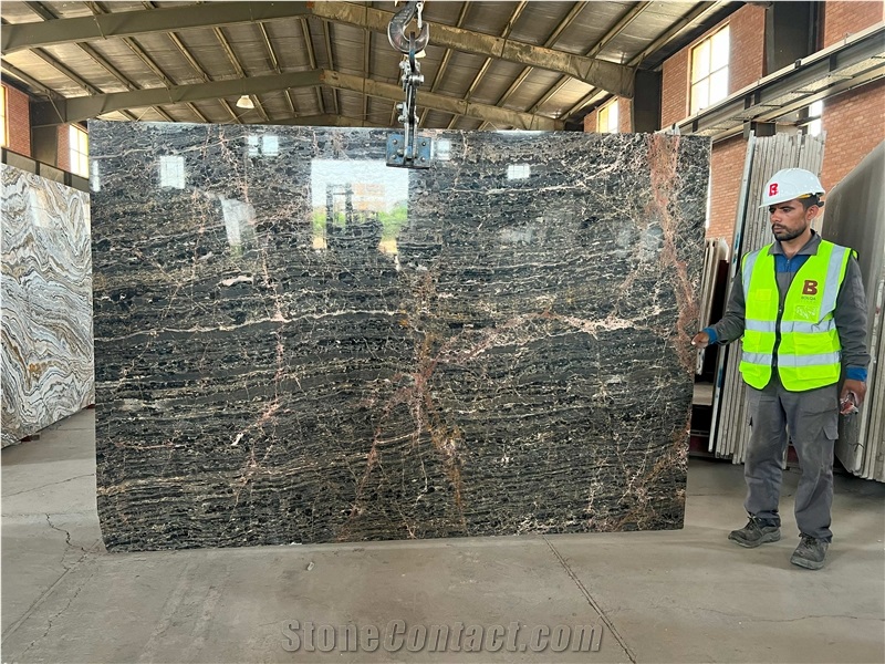 Iran Black Marble Slabs - City Night