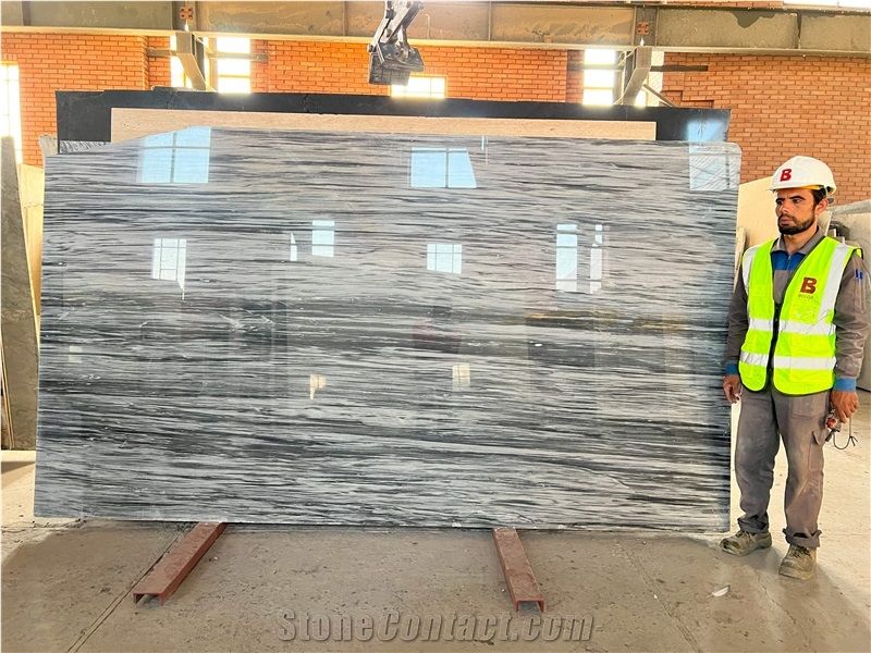 Iran Black & White Marble Slabs - ZEBRA