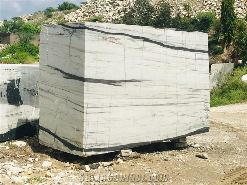 Panda White Marble Blocks, Indian Panda White Marble