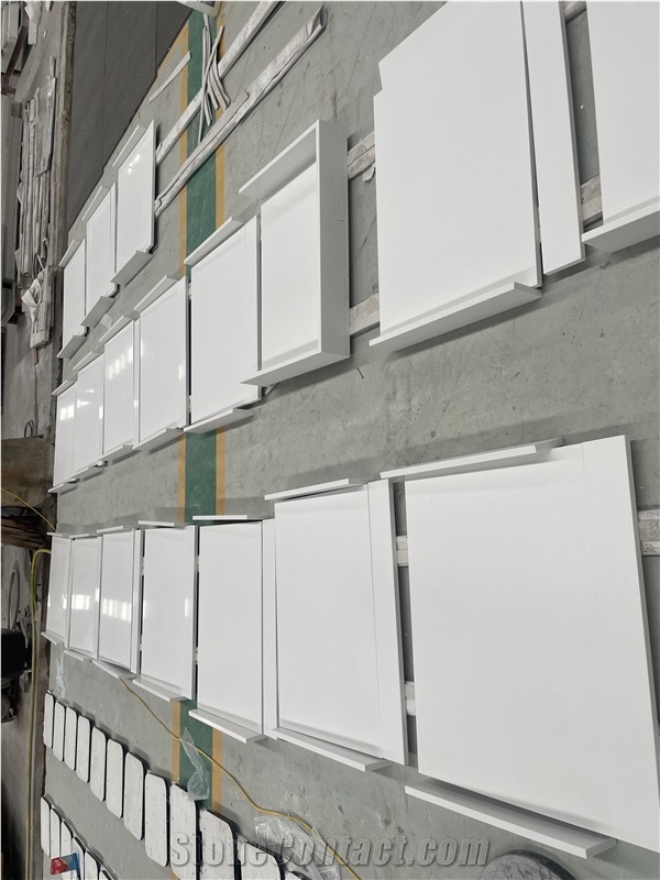 China White Artifical Artificial Quartz Bathroom Countertop