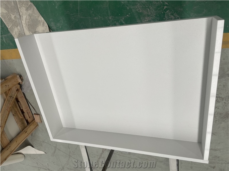 China White Artifical Artificial Quartz Bathroom Countertop
