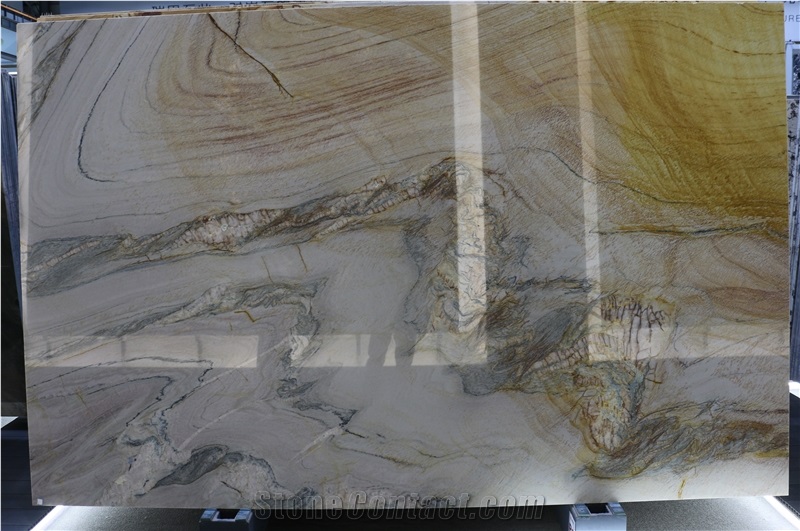 Gold Landscape Paintings Quartzite Slabs