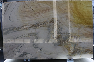 Gold Landscape Paintings Quartzite Slabs