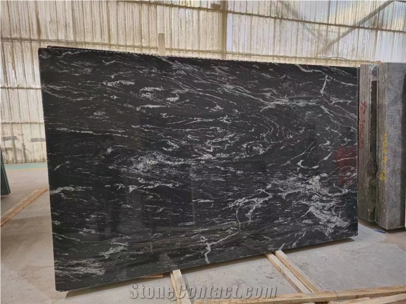 China Cosmic Black Royal Ballet Black Granite Slabs