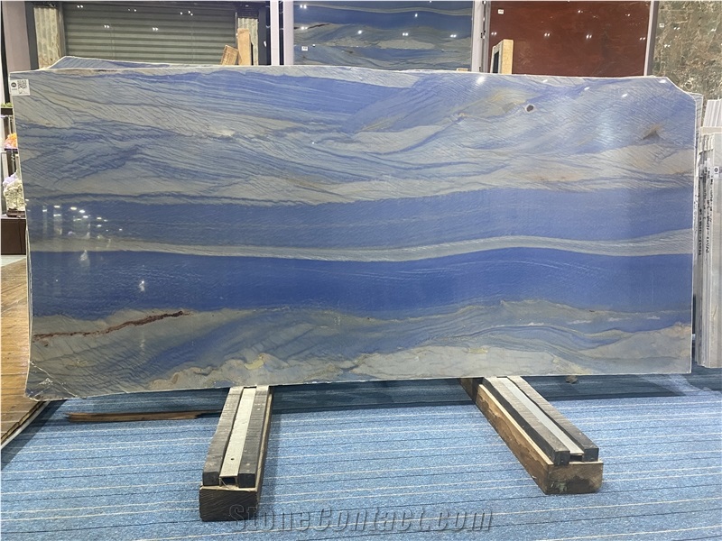 Brazil Blue Azul Imperial Quartzite Slabs For Kitchen