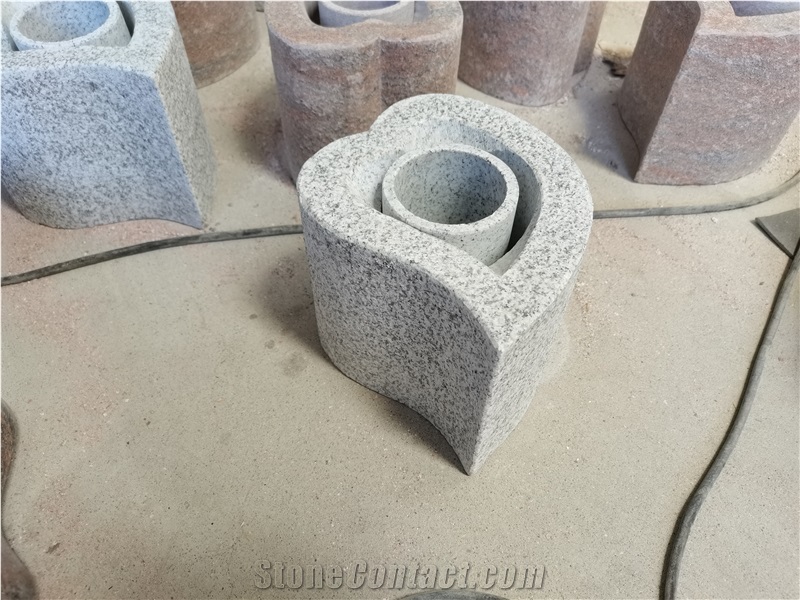 Heart Shape Granite Monumental Candle Holder For Funeral