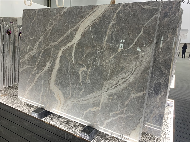 Italy Marmi Grigio Suvereto Grey Fleury Marble Slabs