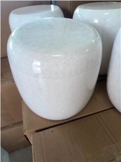Round White Onyx Ash Burial Urns Memorial Products