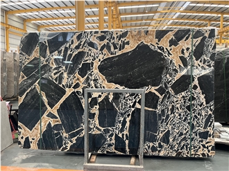 Black Golden Marble Slabs For Wall And Floor