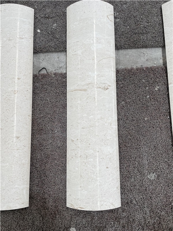 White Limestone Curved Column Shafts