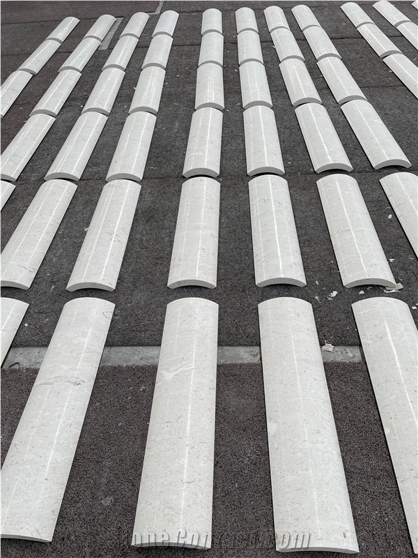 White Limestone Curved Column Shafts